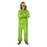 D�guisement kigurumi grinch poilu vert adulte
