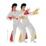 Dguisement du king - taille l - costume combinaison blanche avec empicement rouge ou dor pour homme ...