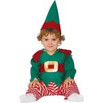 D�guisement lutin / elfe de no�l pour b�b�s - vert - bonnet haut et pantalon