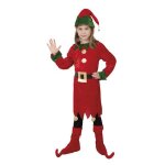 Costume lutin de nol enfant fille - ptit clown - christmas elf dress - effet velours - dguisement elf ...