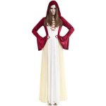 Dguisement magicienne mdivale femme - robe et capuche - noir multicolore - extrieur