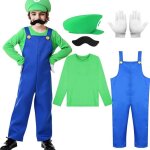 Dguisement mario enfants - costume de hros garon fille - mario luigi - bros - vert - enfant - mixte ...