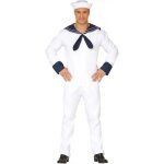 Dguisement matroos blanc / bleu - fiestas guirca - taille m - costume de marin en polyester