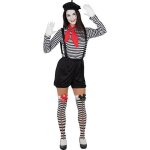 D�guisement mime femme - funidelia - salopette t - shirt b�ret et foulard - noir - taille s - m