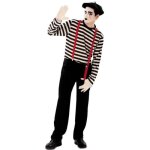 Dguisement de mime pour homme - marque - m - l - chemise raye - pantalon avec bretelles - multicolore ...