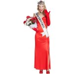 D�guisement - miss universe femme - rouge - robe �charpe et gants - f�te � th�me