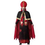 Dguisement pape ensanglant adulte - noir - polyester - halloween