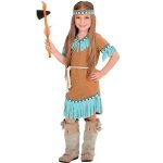 Dguisement petite indienne marron et bleue fille - marque - robe ceinture bandeau - polyester - intrieur ...