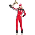 D�guisement - pilote de course - femme - rouge - polyester - complet avec casquette
