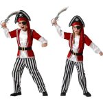 Dguisement de pirate - atosa - rouge - chapeau inclus - pour enfant 5 - 6 ans - mixte