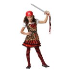 Dguisement de pirate lgant - atosa - fille 10 - 12 ans - multicolore - coiffe et robe - noir