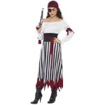 D�guisement pirate femme - smiffys - mod�le longue robe � rayures blanches et noires - taille 40 / 42 ...