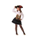 Dguisement pirate fille - atosa - corset jupe et chemise - noir multicolore - intrieur
