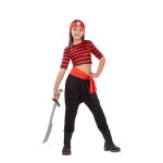D�guisement - disfrazzes - pirate fille - ray� rouge - 3 ans et plus - accessoires inclus