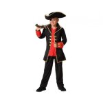 D�guisement pirate gar�on 10 - 12 ans noir - t - shirt avec chemise rouge int�gr�e et pantalon