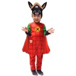 Dguisement pirate lapin junior rouge - bing - cape amovible et couvre - chef super cool - polyester