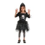D�guisement enfant - ptitclown - pirate t�te de mort fille - noir - d�s 10 ans - robe tutu et legging ...