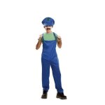 D�guisement super plumber vert enfant - mario - chemise pantalon et casquette