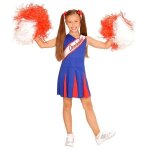 D�guisement pom - pom girl enfant - blanc - tricolore - polyester - pour filles de 5 ans et plus