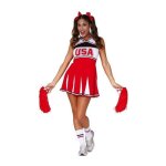 Dguisement pom - pom girl quipe usa femme s rouge bordeaux