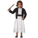 Déguisement poupée tueuse fille - blanc - 7 ans - robe veste et ceinture en cuir Déguisement poupée tueuse fille - blanc - 7 ans - robe veste et ceinture en cuir