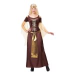 Dguisement princesse viking - widmann - femme - multicolore - robe et coiffe - taille l