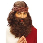 D�guisement proph�te homme religieux - widmann - perruque ondul�e ch�tain - barbe et moustache