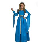 Dguisement reine mdievale bleu femme - m / l