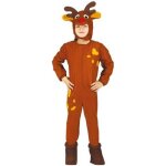 D�guisement renne no�l enfant - multicolore - polyester - combinaison et cagoule - 3 ans et plus
