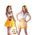 D�guisement r�versible fille des alpes et princesse femme - 203301 - noir / multicolore