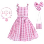 Deguisement robe  carreaux rose filles - film cosplay carnival halloween fte - costume de princesse ...