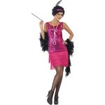 Dguisement robe charleston rose adulte 40 / 42 - smiffys - annes folles - paillettes et franges