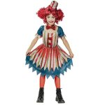Dguisement robe clown vintage fille 7 / 9 ans rouge bordeaux
