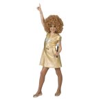 Dguisement robe dore disco fille - enfant - polyester - carnaval