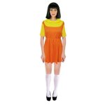 Déguisement robe poupée géante the game femme - orange cuivre mandarine - polyester - intérieur Déguisement robe poupée géante the game femme - orange cuivre mandarine - polyester - intérieur