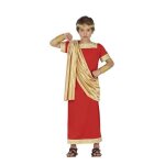 Dguisement romain enfant - guirca - rouge et or - tunique et toge - 10 - 12 ans - garon