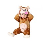 D�guisement singe b�b� 2 - 3 ans marron ac - d�co - combinaison polyester avec capuche t�te dours