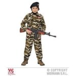 D�guisement soldat enfant 8 / 10 ans - widmann - complet avec pantalon veste et b�ret - vert