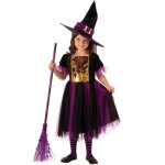Dguisement de sorcire jaune pour enfant - rubies - paillettes - halloween et carnaval
