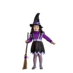 Dguisement de sorcire lilas - pour fille - robe et chapeau - violet - halloween