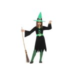 Dguisement sorcire verte pour enfant 5 - 6 ans - ac - dco - robe chapeau et ceinture en polyester
