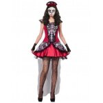 Dguisement squelette color rouge femme dia de los muertos