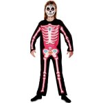 Dguisement squelette dia de los muertos rose pour fille - eurocarnavales - taille 5 ans