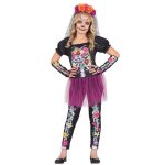 Dguisement squelette mexicain enfant 10 / 12 ans rose fuchsia