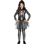 Dguisement squelette robe  capuche tutu fille 10 / 12 ans - noir - tulle polyester - halloween