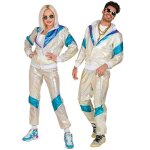 Dguisement survtement annes 80 holographique adulte xl - beige - veste et pantalon