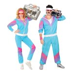 Déguisement survêtement - widmann - années 80 - bleu - veste et pantalon - adulte xxl Déguisement survêtement - widmann - années 80 - bleu - veste et pantalon - adulte xxl