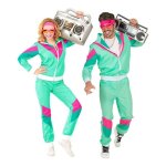 Dguisement survtement - widmann - annes 80 - veste et pantalon - multicolore - adulte xl