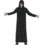Dguisement tunique  capuche noire adulte