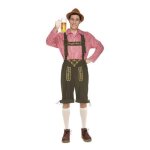 Dguisement tyrolien oktoberfest homme - disfrazzes - rose - chapeau chemise et pantalon
